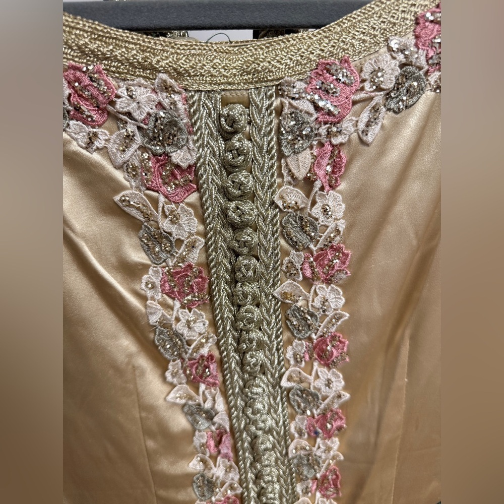 Elegant Green and Gold Embroidered Women’s Dress khaftan Morracan M/Large - Picture 9 of 13